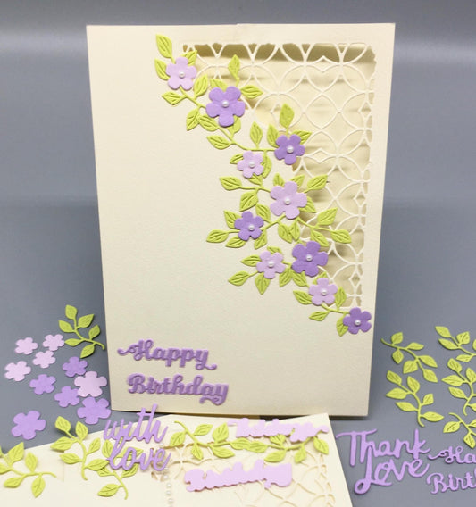 DIY Floral Birthday Card Making Kit – Handmade Greeting Card with Envelope (5x7")