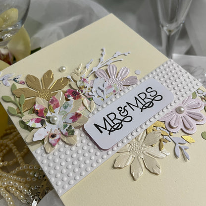 DIY Wedding Card Making Kit – Handmade Embossed Floral Card & Envelope (5x7")