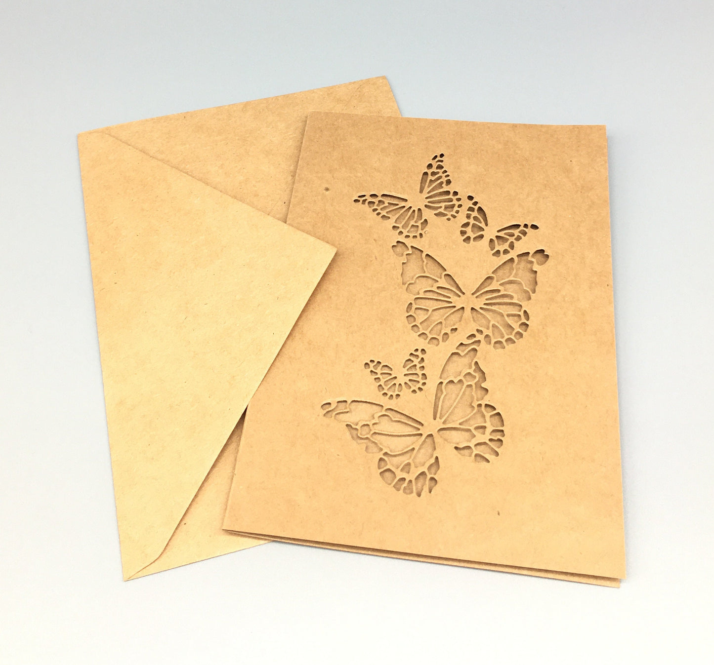Blank Card & Envelope with Butterfly Cut – Components for Handmade Cards (5x7")