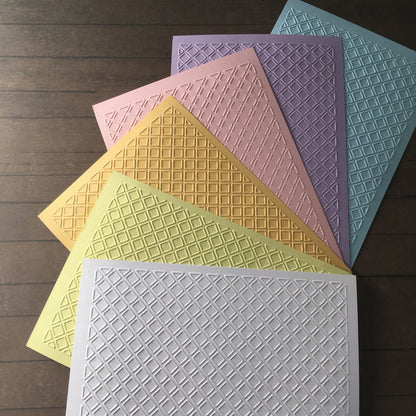 4 x Embossed Checked Paper Cards – Components for Handmade Cards (10.5 x 14.5cm) – Pack B