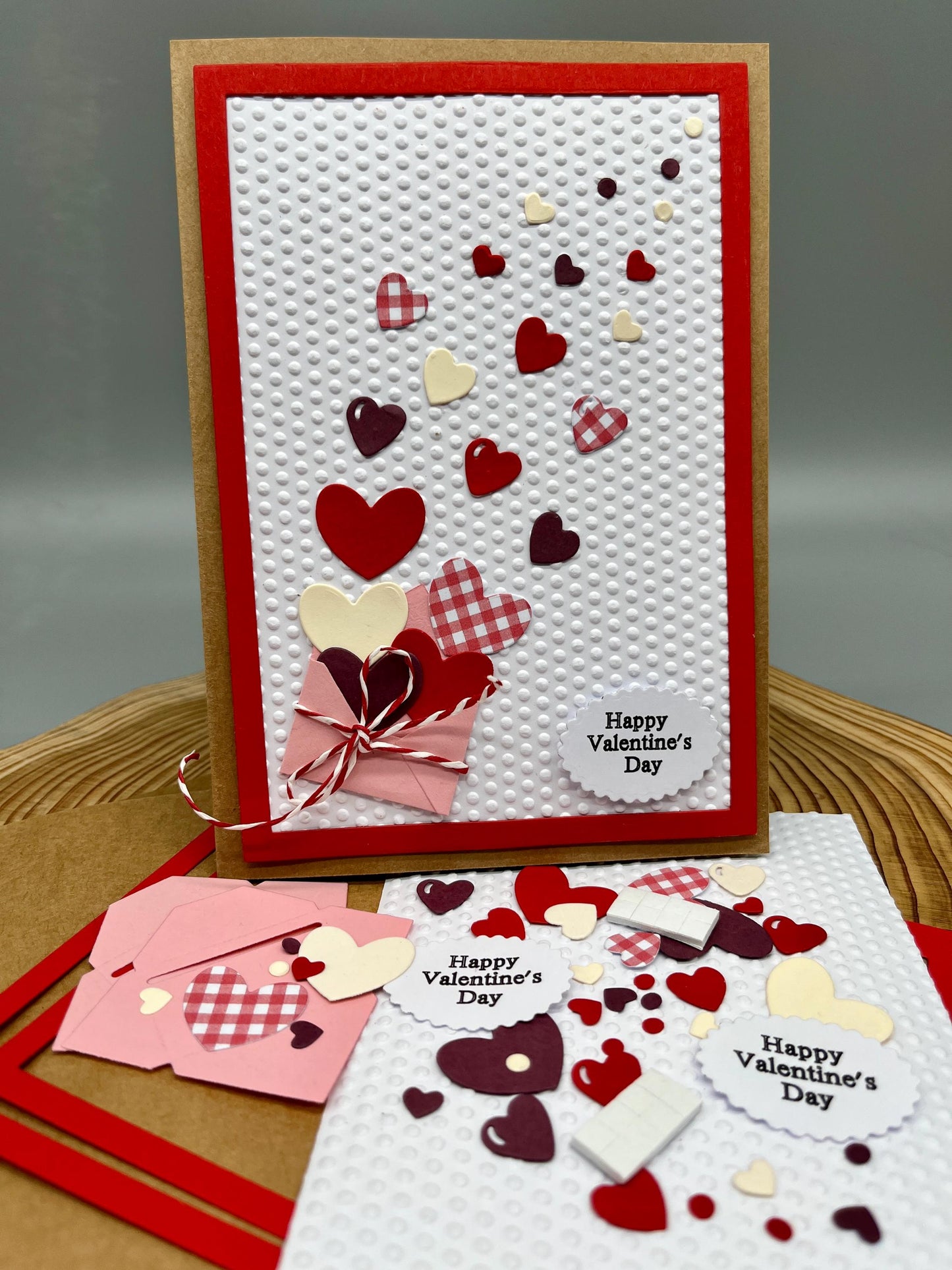 Valentine’s Day DIY Card Making Kit – Handmade Embossed Card & Envelope (5x7")