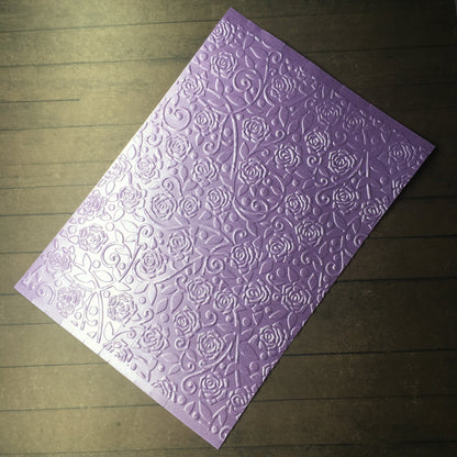 Embossed Pearlised Rose Paper Cards – For Cardmaking, Scrapbooking & Decoration