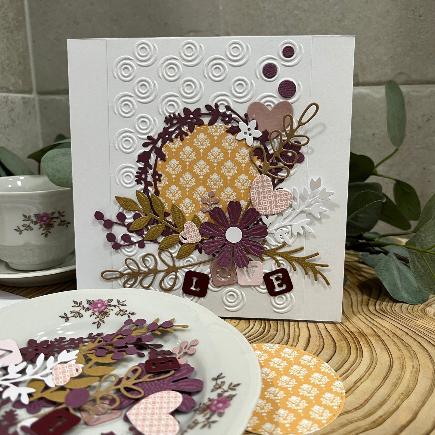 Handmade Embossed Card Making Kit – Valentine’s Day, Bridal Shower & Wedding (6x6")