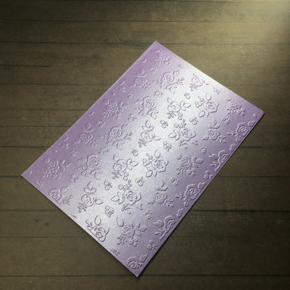 4 x Embossed Pearlised Floral Paper Cards – Components for Handmade Cards (10.5 x 14.5cm) – Pack D