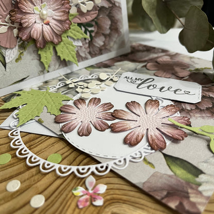 DIY Floral Card Making Kit – Handmade Embossed Card & Envelope (6x6") – Birthday & Mother’s Day