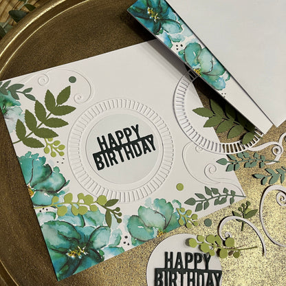 Handmade Birthday Card Making Kit – Embossed Floral Design with Envelope (6x6")