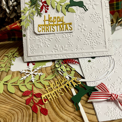 Luxury Handmade Christmas Card Making Kit – Embossed DIY Cards & Envelopes (5x7")
