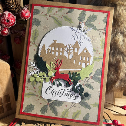 Christmas Card Making Kit – Handmade Embossed Holiday Cards with Envelopes (5x7") – Pack B