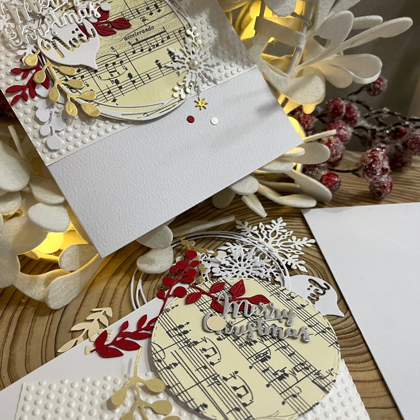 Christmas Card Making Kit – Handmade Embossed Holiday Cards with Envelopes (5x7")