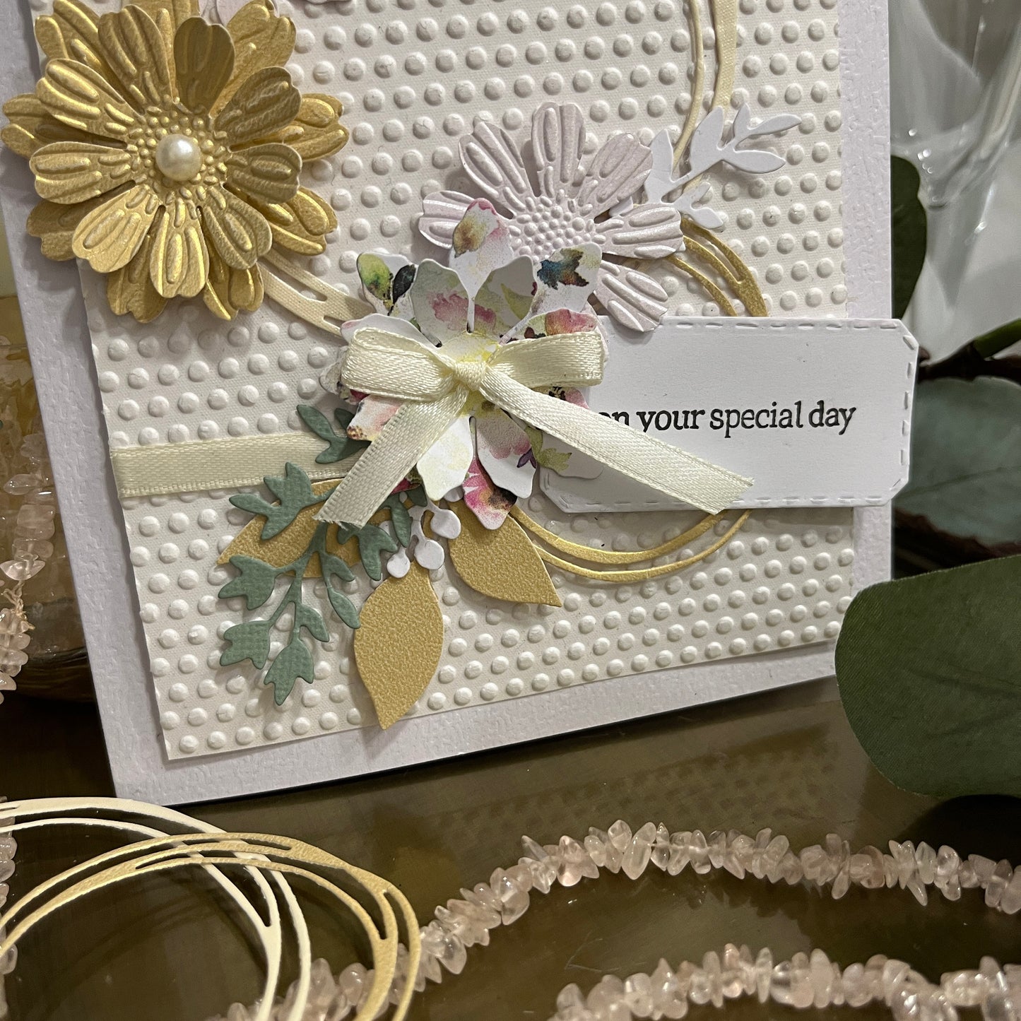 DIY Handmade Floral Card Making Kit – Embossed Card & Envelope (5x7")
