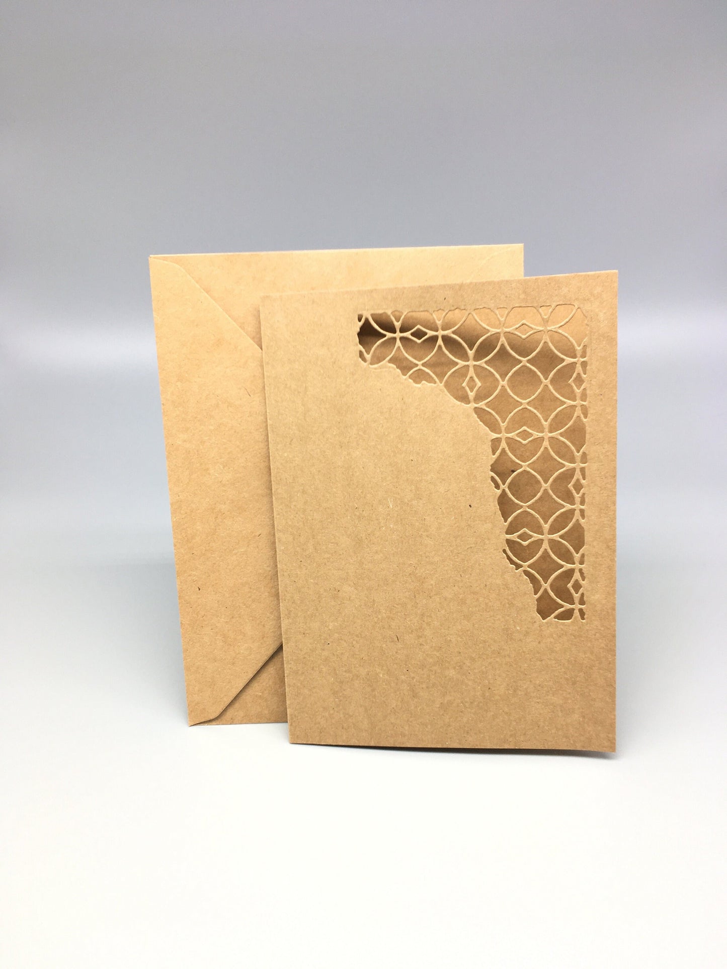Blank Card & Envelope with Ornament Cut – Components for Handmade Cards (5x7")