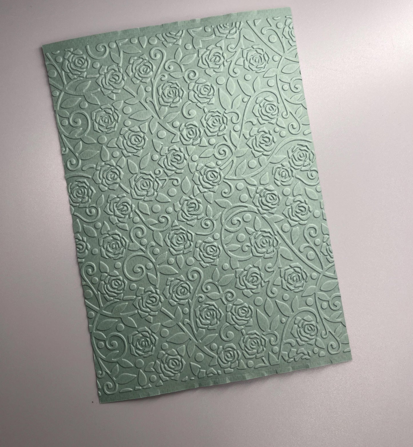 Embossed Rose Paper Cards – Components for Handmade Cards (Multiple Colours & Sizes)