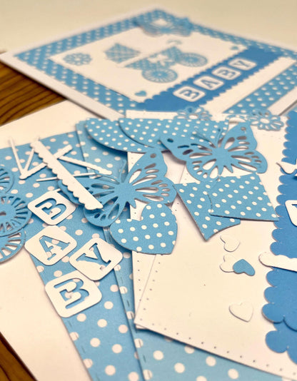 Baby Shower Card Making Kit – Handmade Embossed Card & Envelope (6x6")