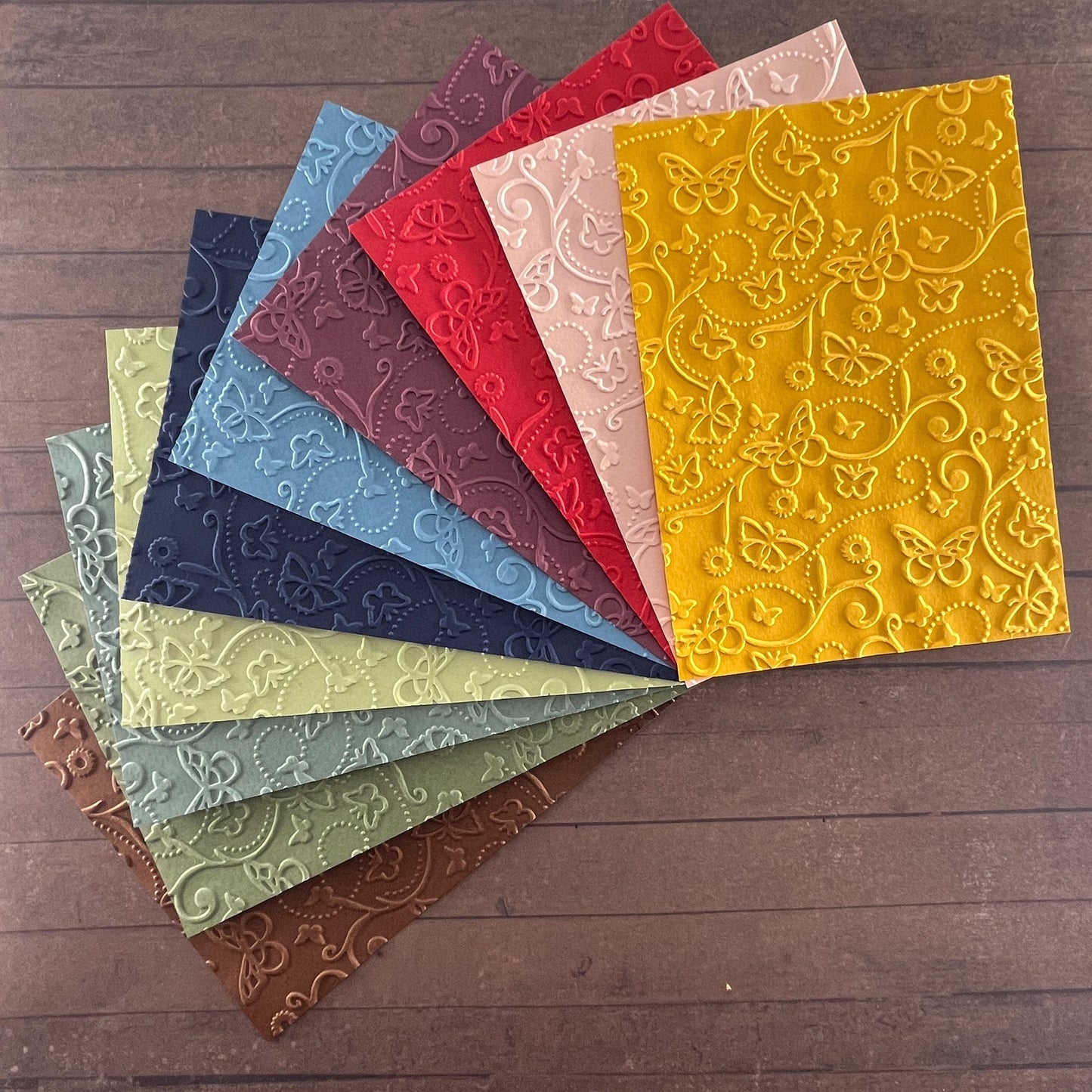 Embossed Butterfly Paper Cards – Components for Handmade Cards (Multiple Colours & Sizes)