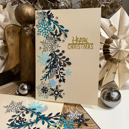 Luxury DIY Christmas Card Making Kit – Embossed Snowflake Cards with Envelopes (5x7")