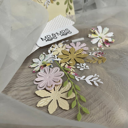 DIY Wedding Card Making Kit – Handmade Embossed Floral Card & Envelope (5x7")
