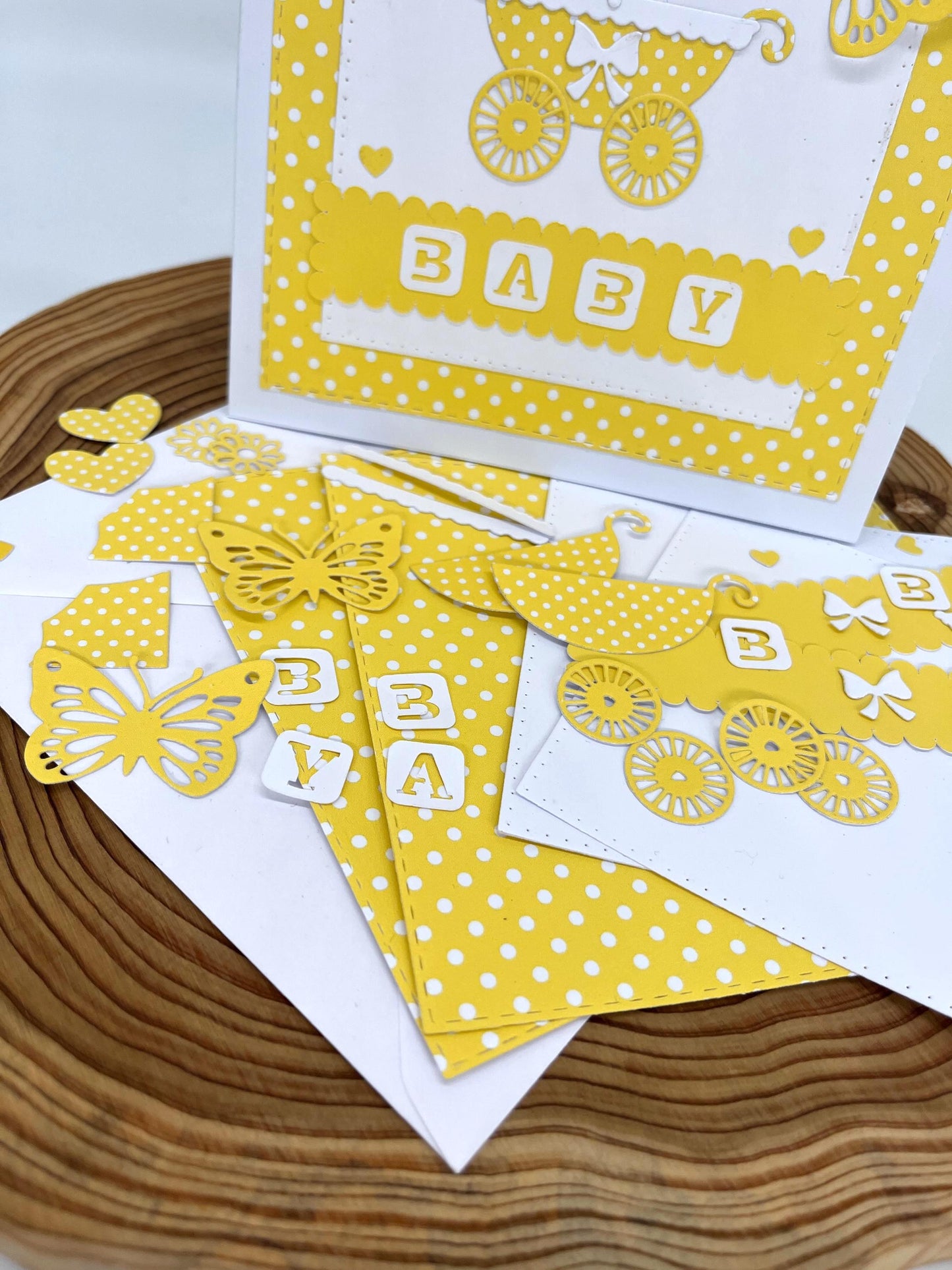 Baby Shower Card Making Kit – Handmade Embossed Card & Envelope (6x6")
