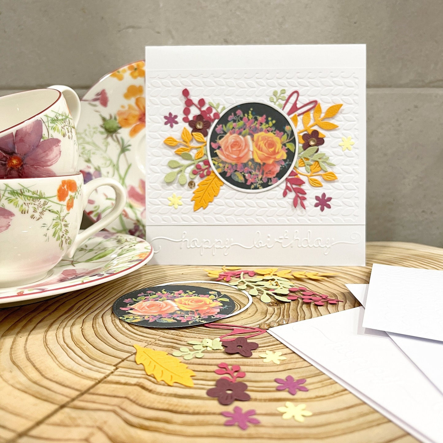 Unique Floral Card Making Kit – Handmade DIY Card & Envelope (6x6")