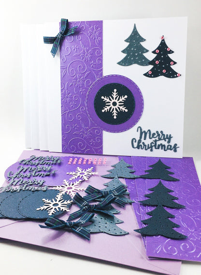 Handmade Christmas Card Kit – Makes 4 DIY Xmas Cards with Envelopes (14 x 15cm)