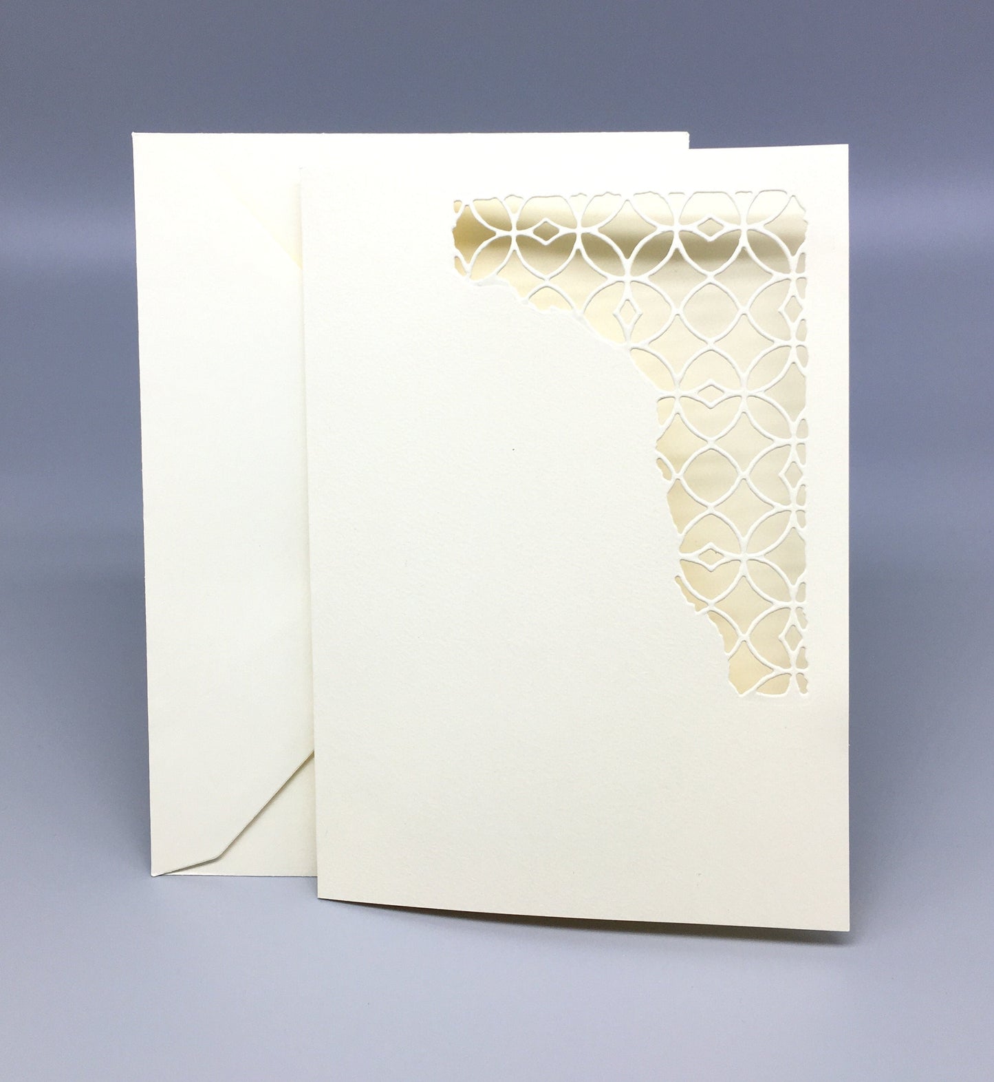 Blank Card & Envelope with Ornament Cut – Components for Handmade Cards (5x7")