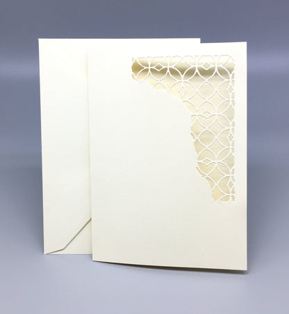 Blank Card & Envelope with Ornament Cut – Components for Handmade Cards (5x7")