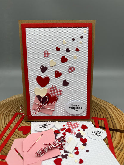 Valentine’s Day DIY Card Making Kit – Handmade Embossed Card & Envelope (5x7")