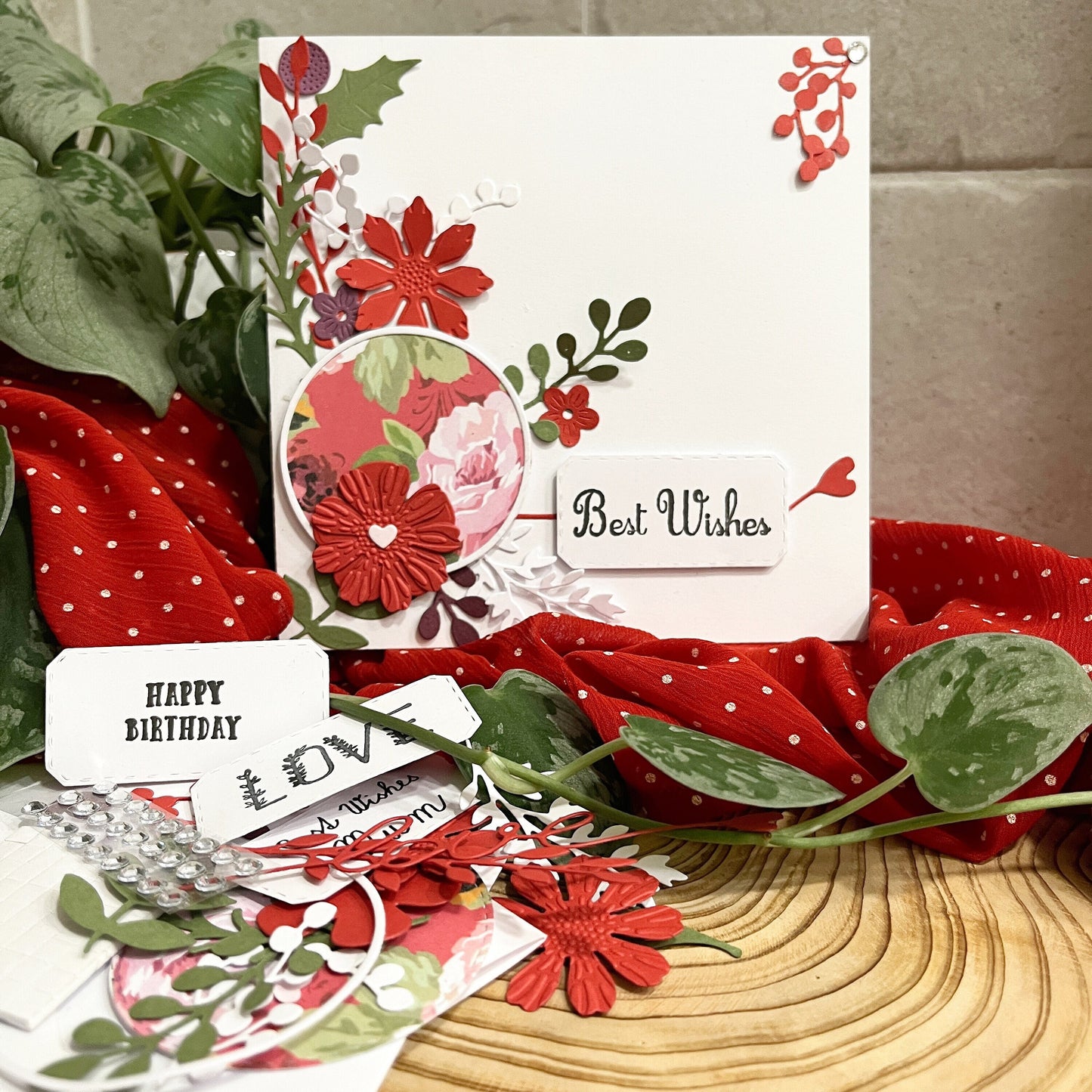 DIY Floral Card Making Kit – Handmade Embossed Card & Envelope (6x6")