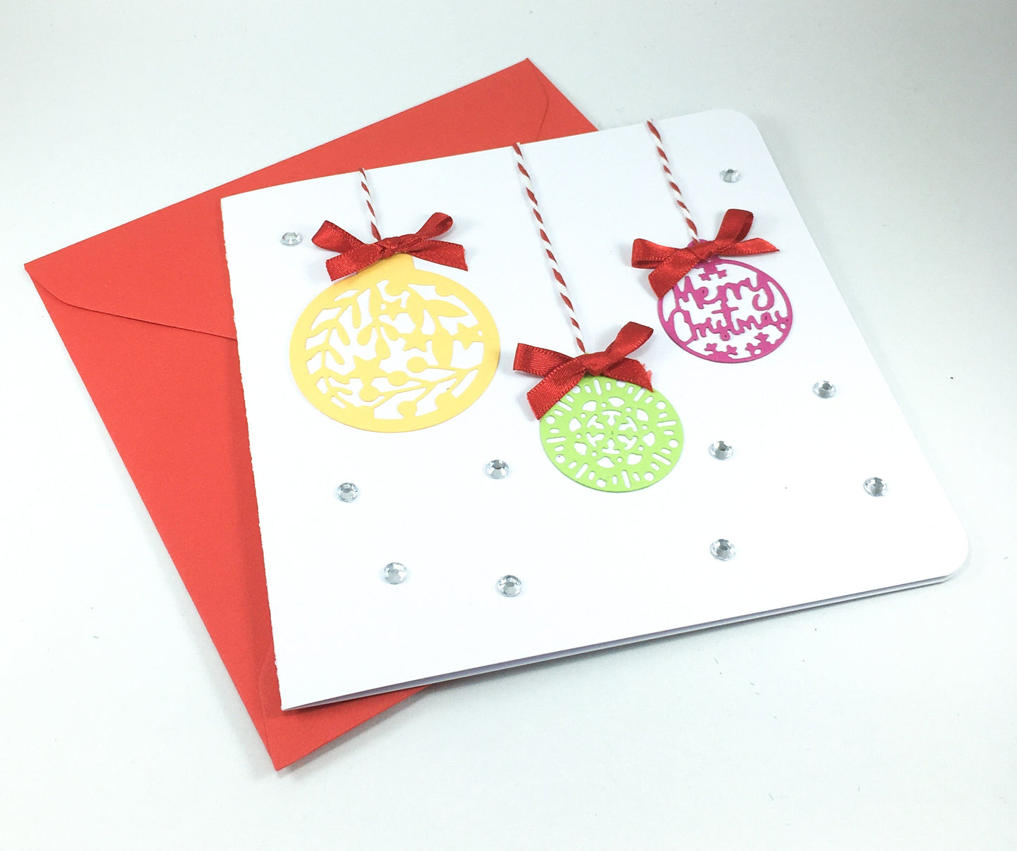 Handmade Christmas Card Kit – DIY Ornament Cards with Envelopes (15 x 15cm)