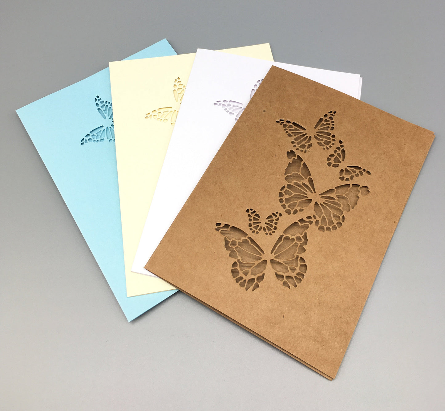 Blank Card & Envelope with Butterfly Cut – Components for Handmade Cards (5x7")