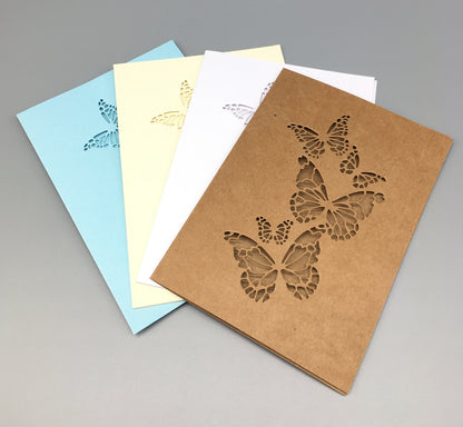 Blank Card & Envelope with Butterfly Cut – Components for Handmade Cards (5x7")