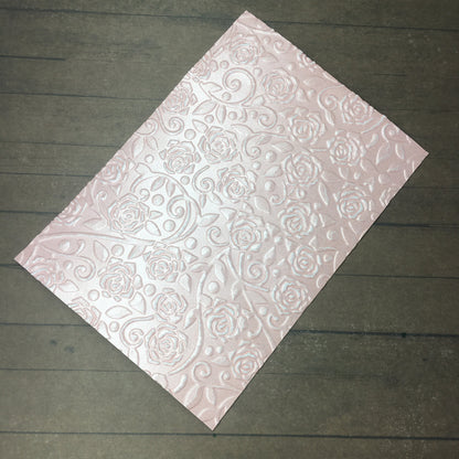 Embossed Pearlised Rose Paper Cards – For Cardmaking, Scrapbooking & Decoration
