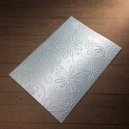 4 x Embossed Pearlised Floral Paper Cards – Components for Handmade Cards (10.5 x 14.5cm) – Pack B