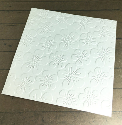 4 x Embossed Floral Paper Cards – Components for Handmade Cards (12 x 12cm)