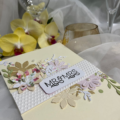 DIY Wedding Card Making Kit – Handmade Embossed Floral Card & Envelope (5x7")