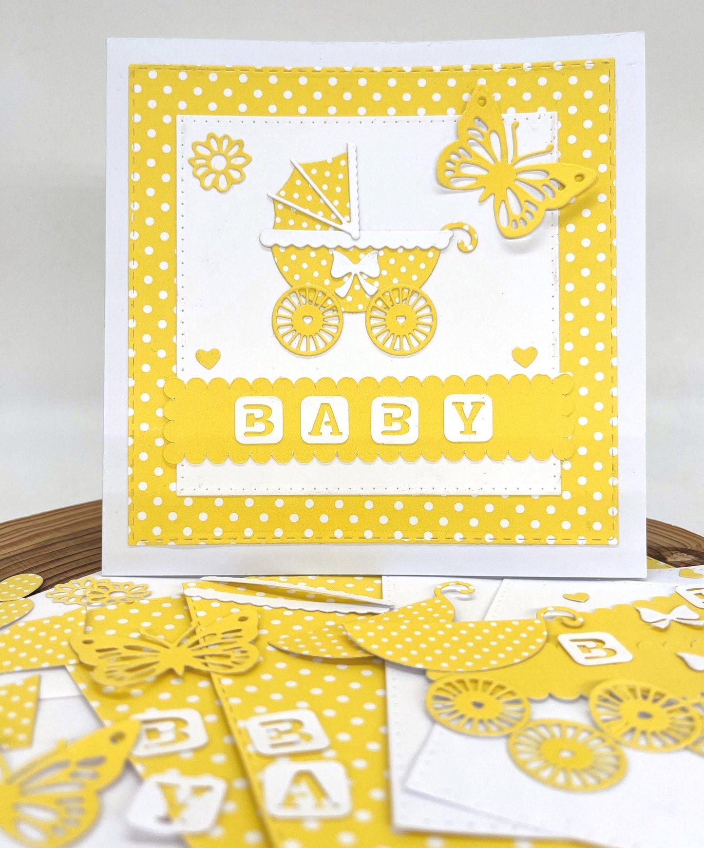 Baby Shower Card Making Kit – Handmade Embossed Card & Envelope (6x6")