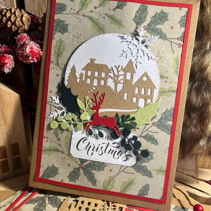 Christmas Card Making Kit – Handmade Embossed Holiday Cards with Envelopes (5x7") – Pack B