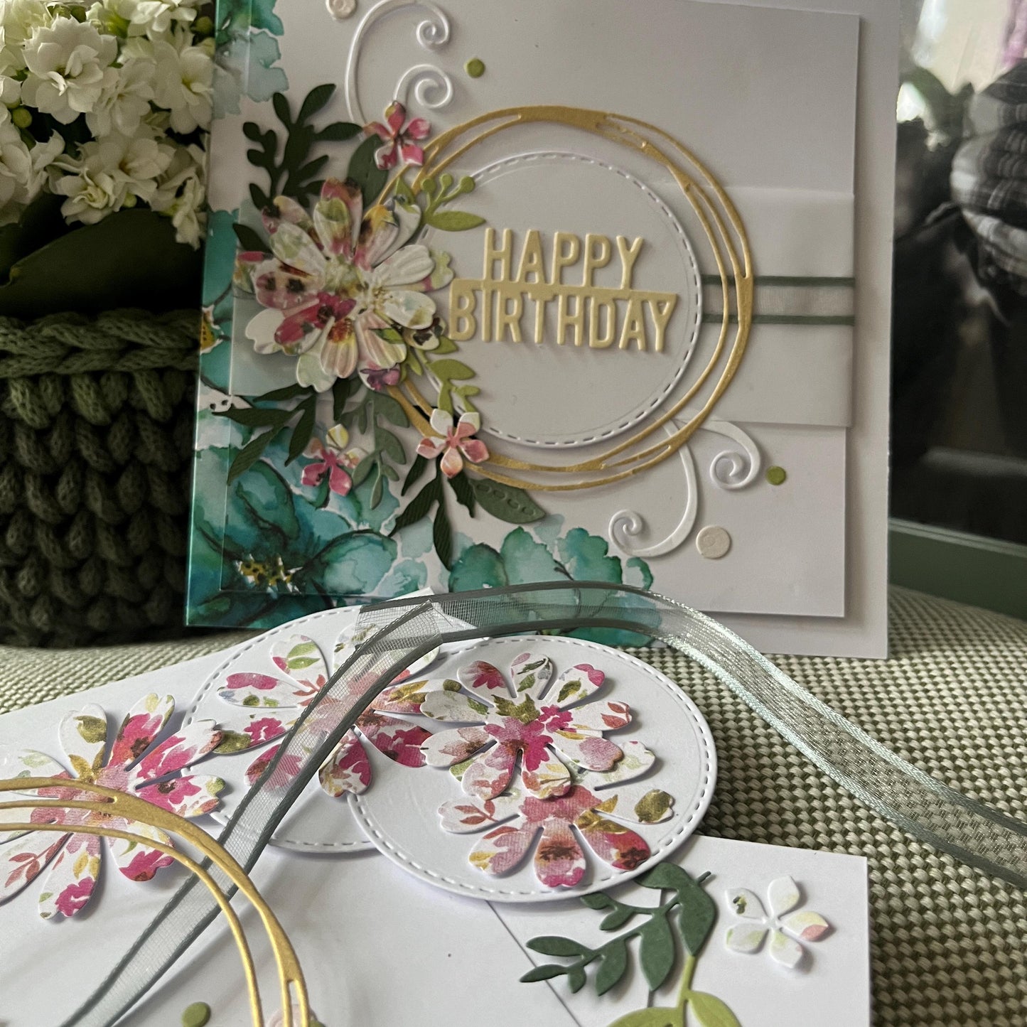 Handmade Card Making Kit – Birthday, Valentine’s, Mother’s Day & Wedding (5x7") – Floral Design