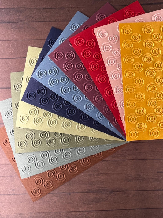 Embossed Circle Paper Cards – Components for Handmade Cards (10.5 x 14.5cm)