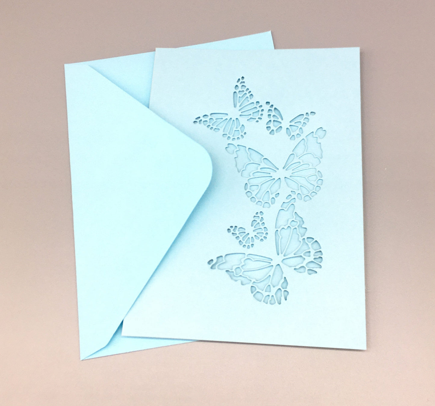 Blank Card & Envelope with Butterfly Cut – Components for Handmade Cards (5x7")