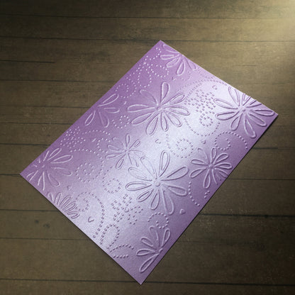 4 x Embossed Pearlised Floral Paper Cards – Components for Handmade Cards (10.5 x 14.5cm) – Pack B