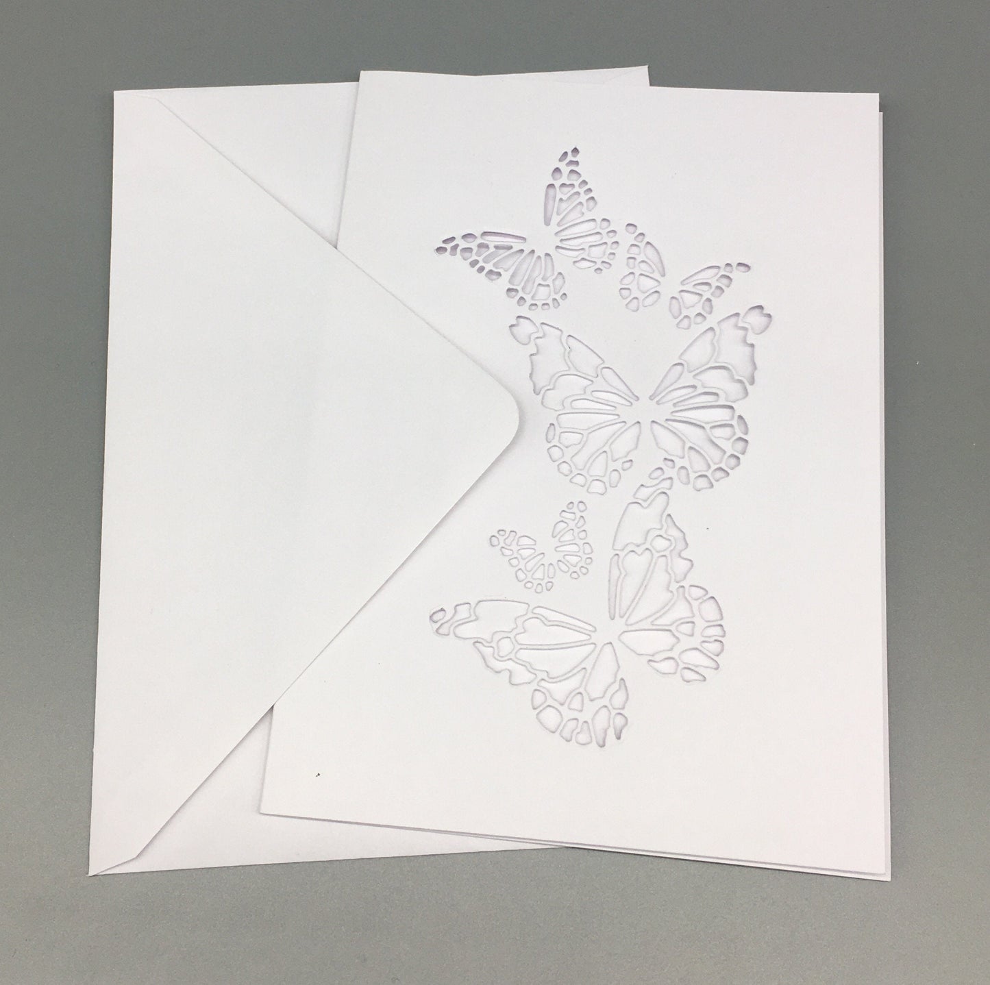 Blank Card & Envelope with Butterfly Cut – Components for Handmade Cards (5x7")