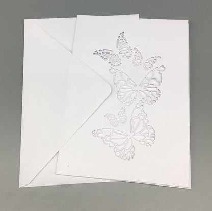Blank Card & Envelope with Butterfly Cut – Components for Handmade Cards (5x7")