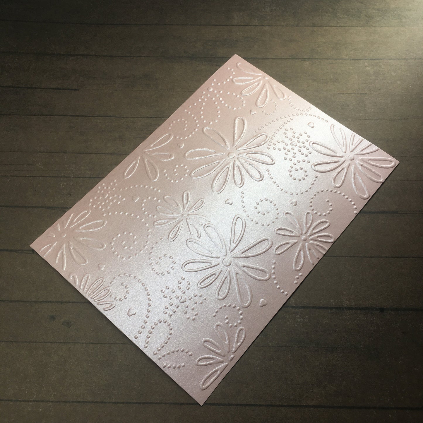 4 x Embossed Pearlised Floral Paper Cards – Components for Handmade Cards (10.5 x 14.5cm) – Pack B
