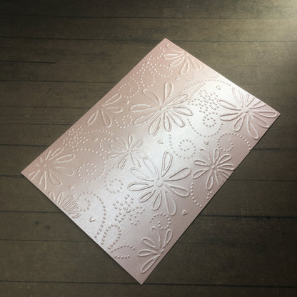 4 x Embossed Pearlised Floral Paper Cards – Components for Handmade Cards (10.5 x 14.5cm) – Pack B