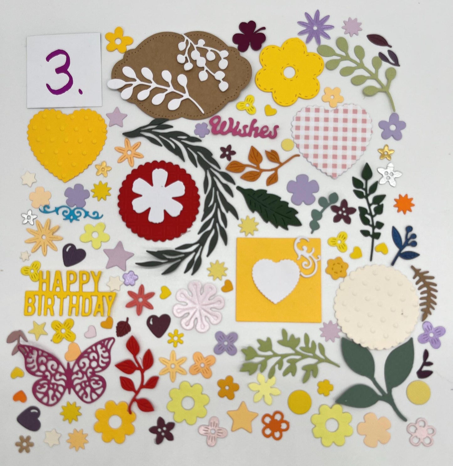 Bundle of Handmade Die Cuts – Components for Card Making & Paper Crafts