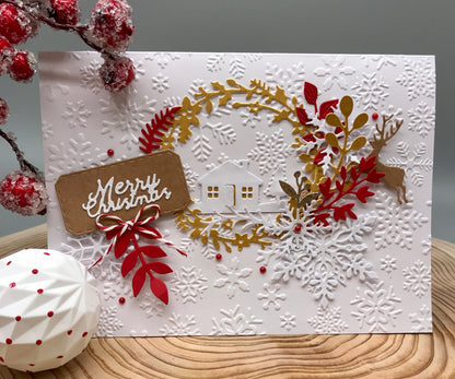 Luxury Christmas Card Making Kit – Handmade Embossed Holiday Cards with Envelopes (5x7") – Pack C