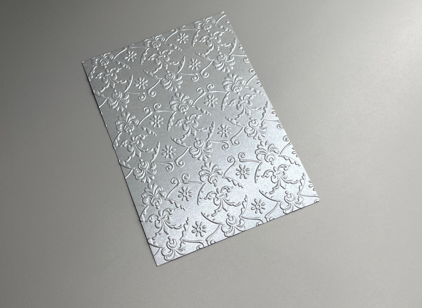 Embossed Castle Pearlised Paper Cards – Components for Handmade Cards (10.5 x 14.5cm)