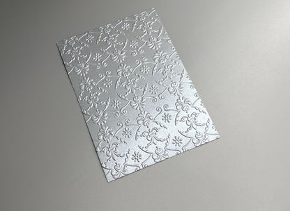Embossed Castle Pearlised Paper Cards – Components for Handmade Cards (10.5 x 14.5cm)