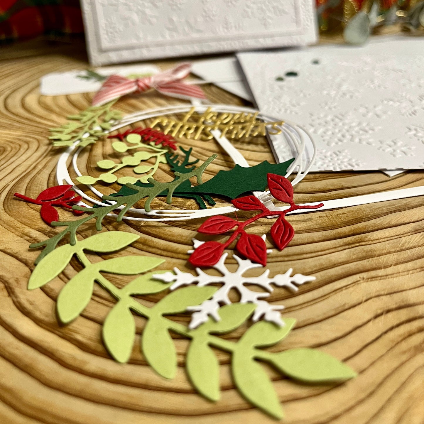Luxury Handmade Christmas Card Making Kit – Embossed DIY Cards & Envelopes (5x7")
