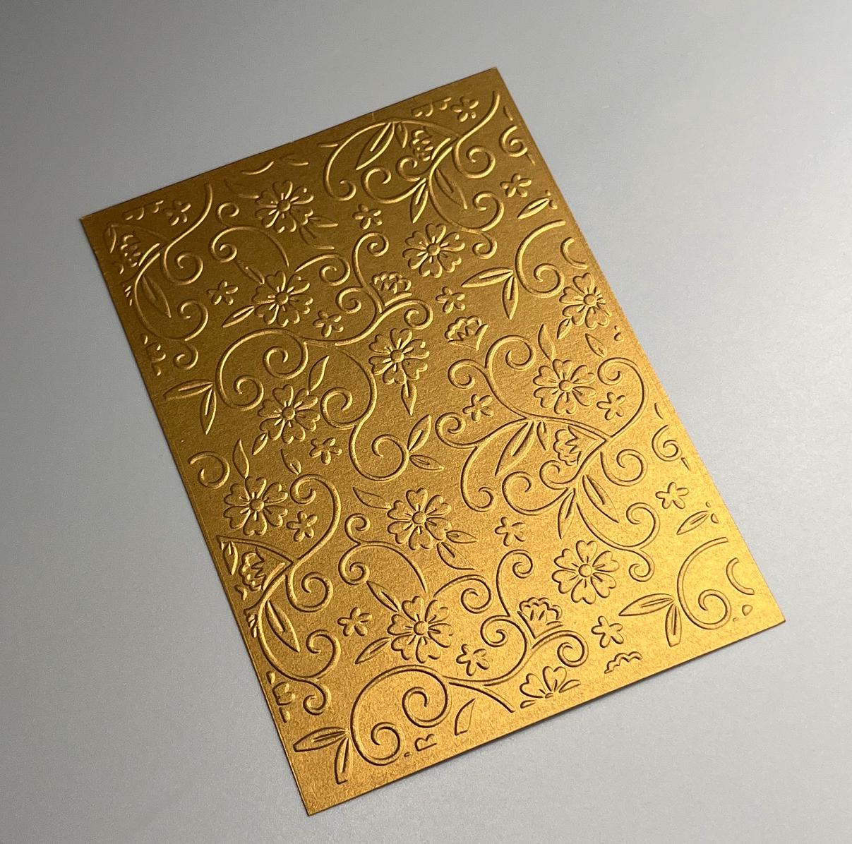 Embossed Flower Pearlised Paper Cards – Components for Handmade Cards (10.5 x 14.5cm)